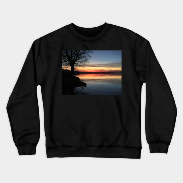 Tree by the Lake at Sunset Crewneck Sweatshirt by aldersmith